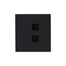 Изображение товара KRANZ STRONG Розетка компьютерная двойная RJ45+RJ45 кат6 с/у антрацит , с 1-пост. рамкой