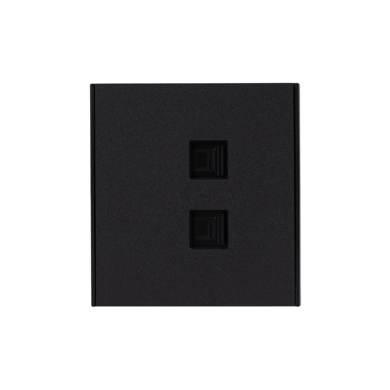 Изображение товара KRANZ STRONG Розетка компьютерная двойная RJ45+RJ45 кат6 с/у антрацит , с 1-пост. рамкой Изображение товара KRANZ STRONG Розетка компьютерная двойная RJ45+RJ45 кат6 с/у антрацит , с 1-пост. рамкой