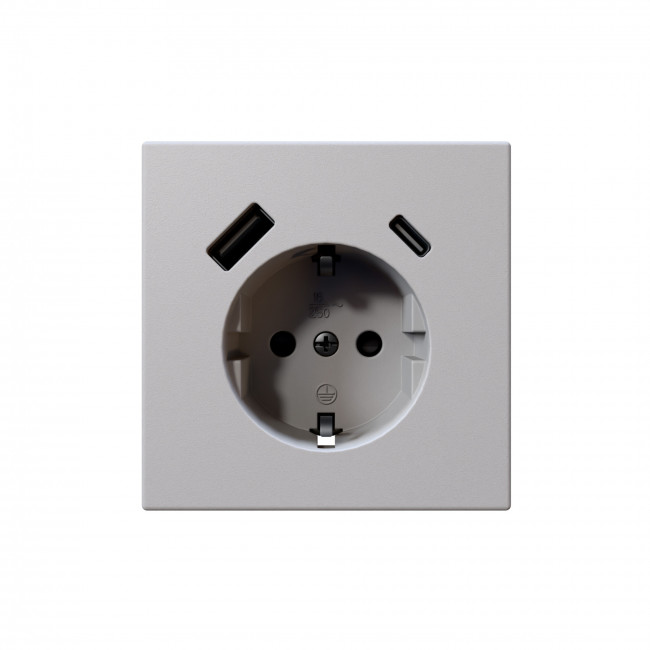 Изображение товара Розетка Jasmart FD с шторками 16A USB A+C 25W матовый белый