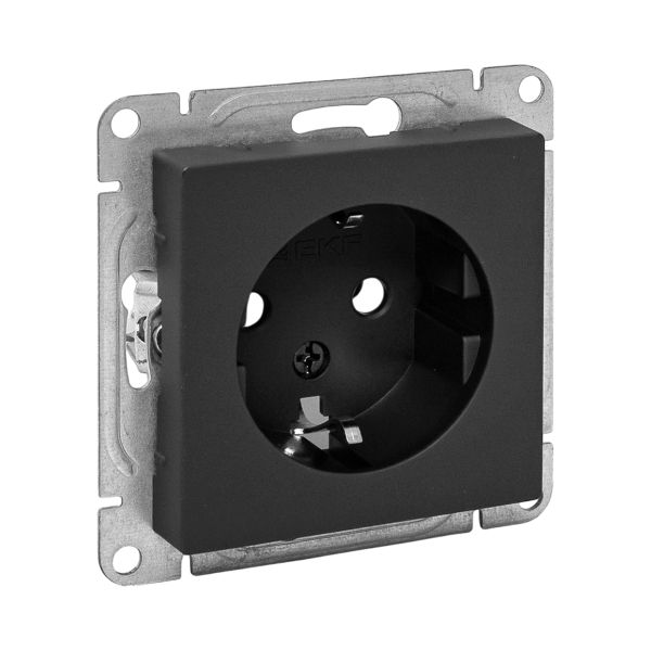 Изображение товара EKF Эпика Механизм розетки, 16А, с заземлением, без шторок, чёрный.