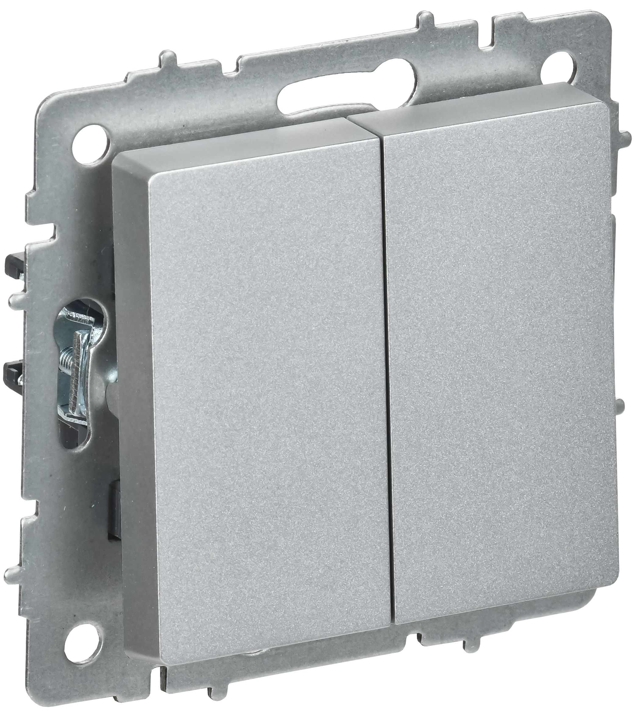 Изображение товара Выключатель IEK BRITE Алюминий BRITE 2-кл. 10А