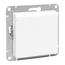 Изображение товара EKF Эпика Механизм розетки, 16А, IP44, с заземлением, со шторками, c крышкой, белый.