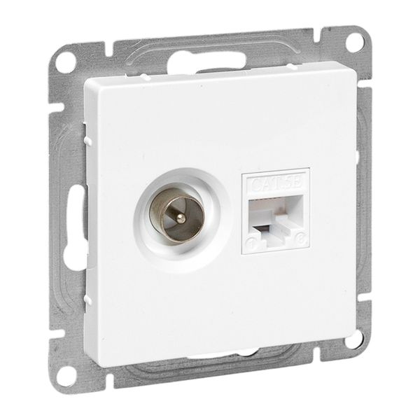 Изображение товара EKF Эпика Механизм розетки TV+RJ45 (cat5), белый.