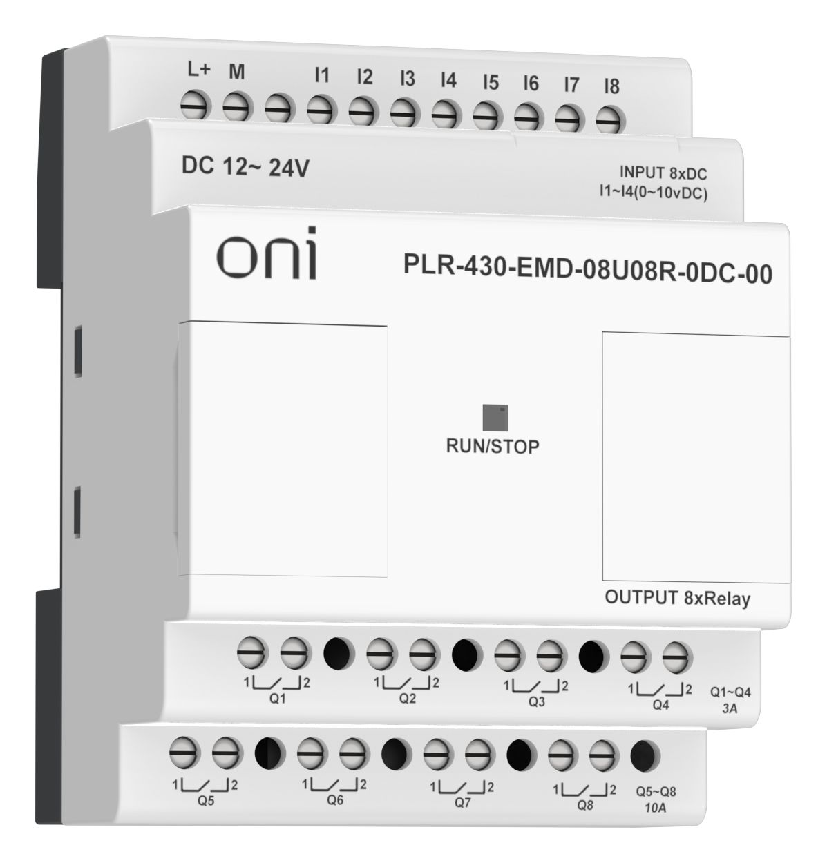 Изображение товара IEK ONI ПЛК 430 Модуль IO 4 DI 4 UI 8 RO 24В DC. Изображение товара IEK ONI ПЛК 430 Модуль IO 4 DI 4 UI 8 RO 24В DC.