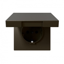 Изображение товара Jasmart FD Бронза Розетка с/з со шторками с крышкой 16A 250V~