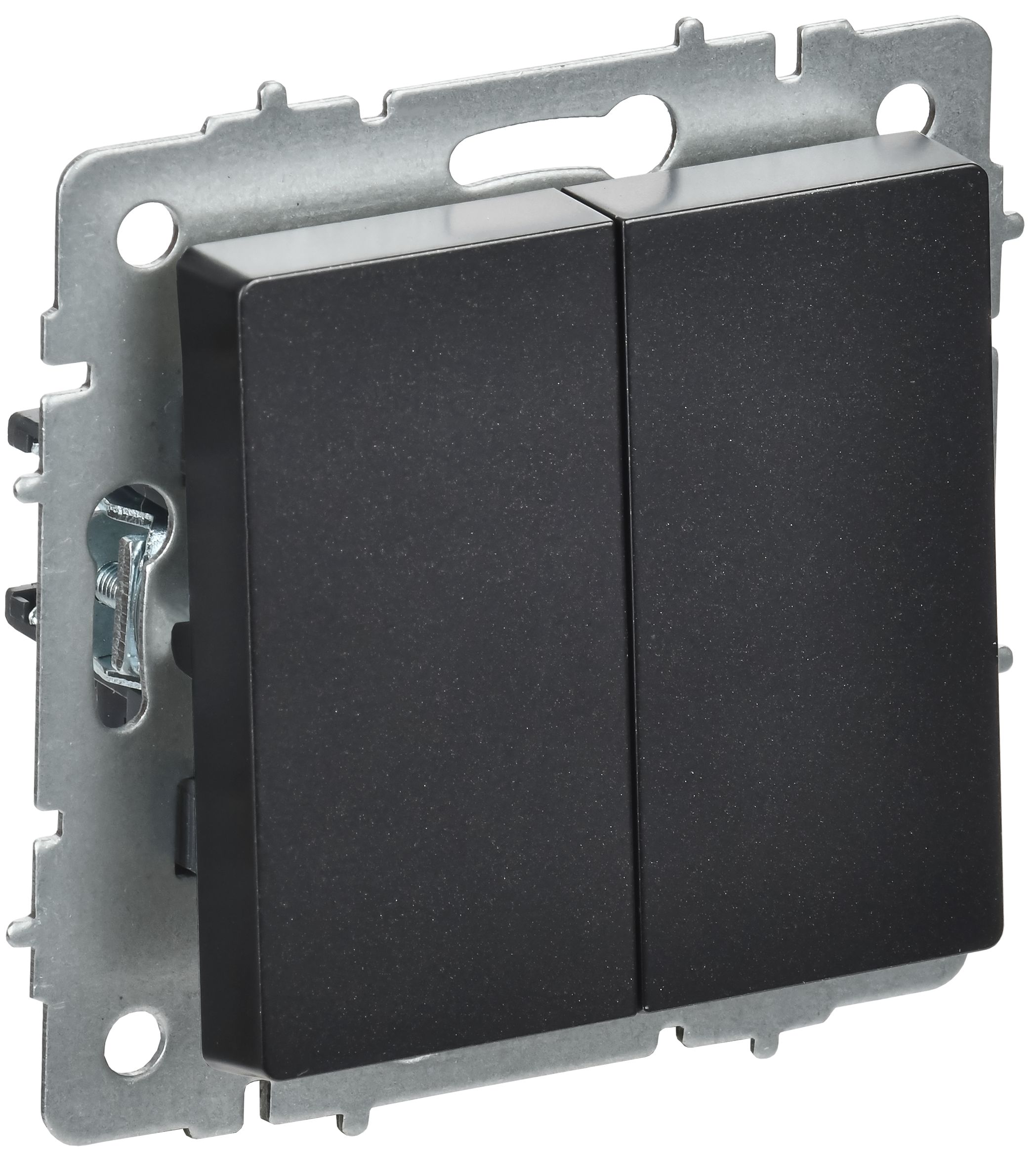 Изображение товара IEK BRITE 2-кл. перекр. 10А черный — элегантное управление светом