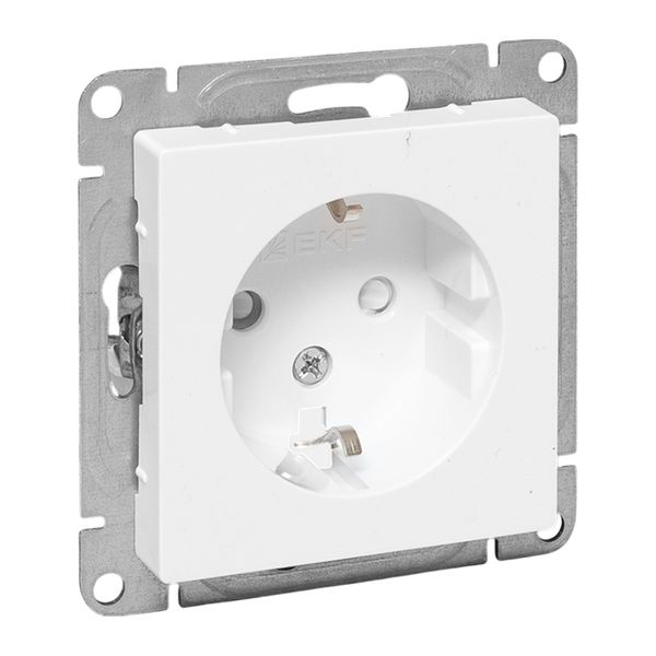 Изображение товара EKF Эпика: розетка 16 А с заземлением и шторками, белая