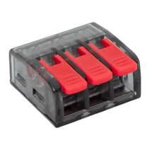 Изображение товара EKF Клеммы СМК Строительно-монтажная клемма СМК 221-613 с рычагом 3 отверстия 0.5-4.0(6) мм2.