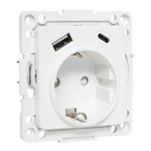 Изображение товара EKF Стокгольм: розетка с 2 USB A+C, 16A, белая