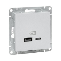 Изображение товара EKF Эпика Механизм розетки USB-A+С, алюминий.