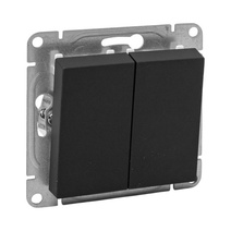 Изображение товара EKF Эпика Механизм выключателя, двухклавишный, чёрный.