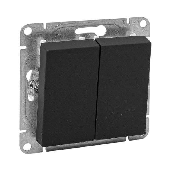 Изображение товара EKF Эпика Механизм выключателя, двухклавишный, чёрный.
