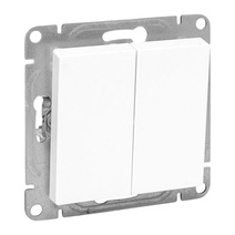 Изображение товара EKF Эпика Механизм выключателя, двухклавишный, проходной, белый.