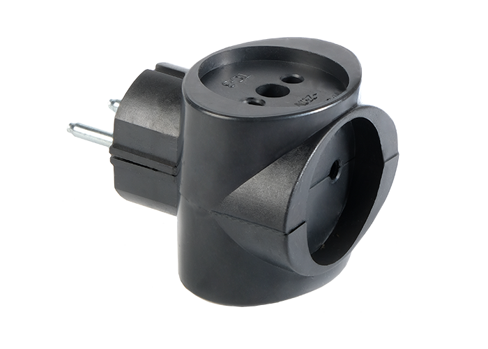 Изображение товара ФАZA Адаптер / Разветвитель (РФ) Разветвитель АП-3-К черный, тройник, куб