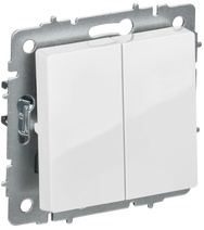 Изображение товара IEK BRITE Белый Выключ. 2-кл. перекр. 10А ВС10-2-3-БрБ