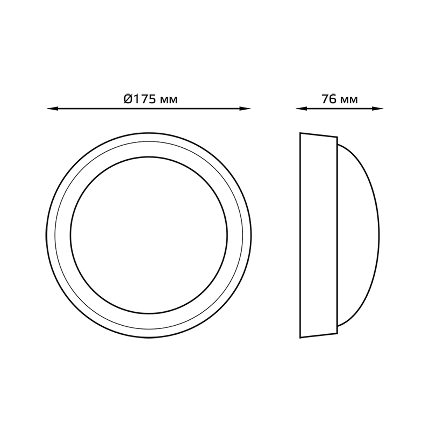 Gauss Светильник ЖКХ ECO 2.0 круг 12W 1000lm 6500K 160-260V IP54 D175*76мм белый