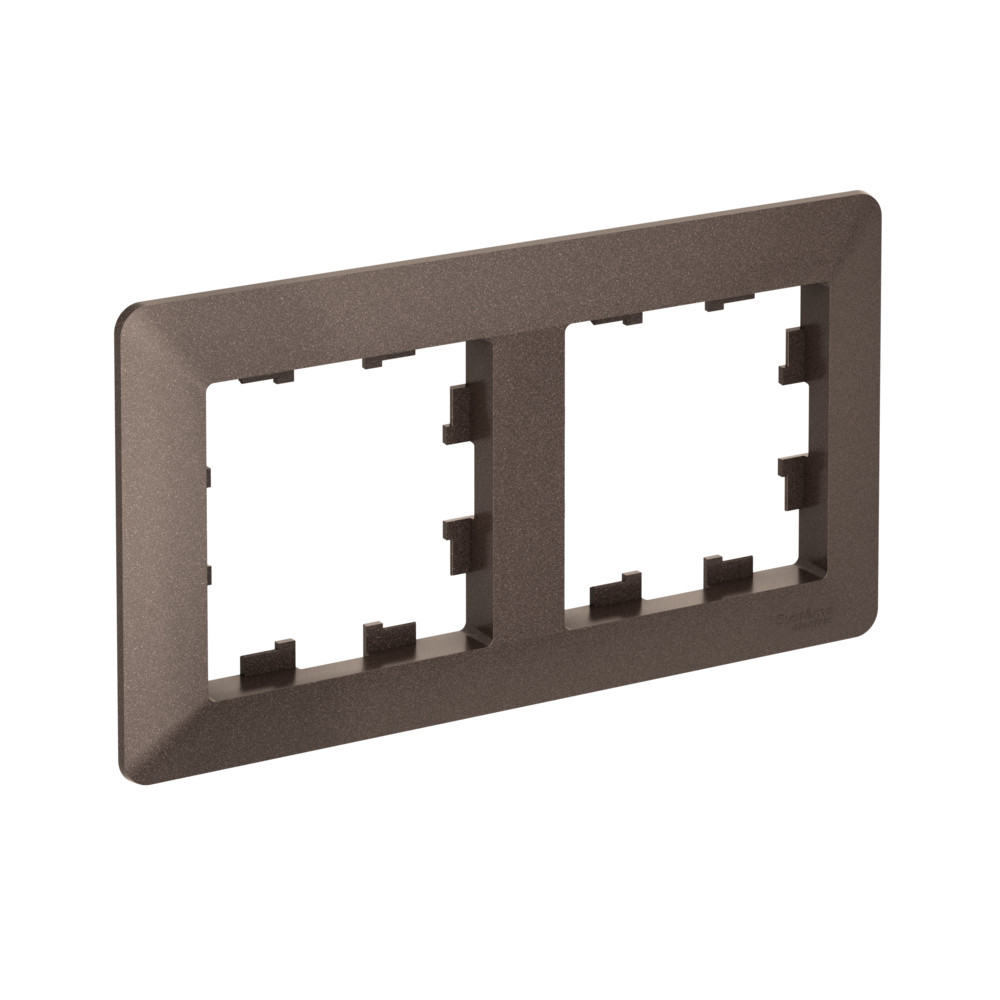 Изображение товара AtlasDesign Air: рамка коричневый мокко/дымчатый черный, IP20, 156x85x11 мм