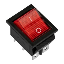 Изображение товара REXANT Выключатель клавишный 250V 15А (6с) ON-ON красный с подсветкой (RWB-506, SC-767) Индивидуальная упаковка 1 шт.