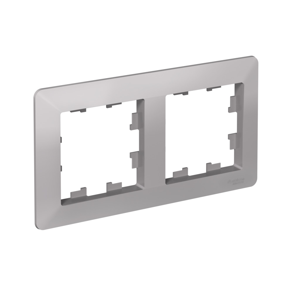 Изображение товара Systeme Electric AtlasDesign Air Алюминий/дымчатый черный Рамка 2-ая