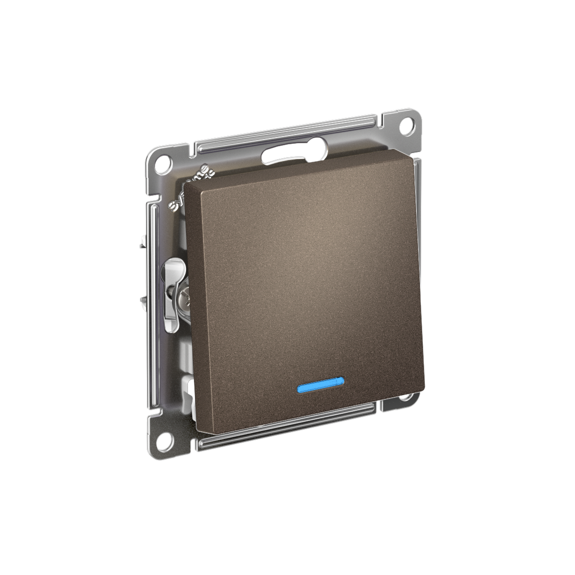 Изображение товара Systeme Electric AtlasDesign Мокко Выключатель 1-клавишный с подсвет.,сх.1а, 10АХ, мех., быстрозажим. клем.