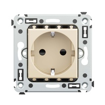 Изображение товара DKC Avanti Розетка в стену, 2P+E, с з/ш, "Ванильная дымка"