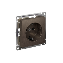 Изображение товара Systeme Electric AtlasDesign Мокко Розетка с заземлением, 16А, мех., быстрозажим. клем.