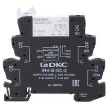 Изображение товара DKC Реле интерфейсное, 1CO, ком. ток 6А, AgSnO2, напряжение 24V AC/DC, винтовые клеммы.