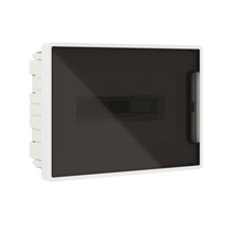 Изображение товара DKC Щиток 12 мод встраиваемый FRAME, белый, с тонированной дверцей, с 2  шинами PEN на 6 и 8 отв.