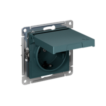 Изображение товара AtlasDesign Изумруд: розетка с заземл. IP20 16А, быстрозажим, крышка