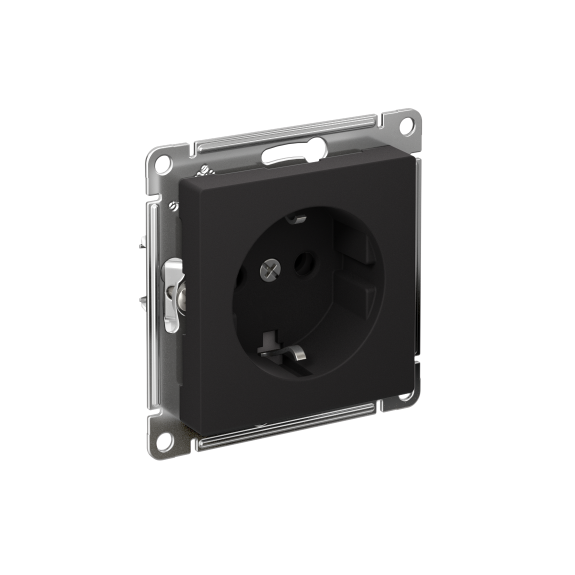 Изображение товара Смарт розетка AtlasDesign Карбон с заземлением 16 А механизм быстрозажим