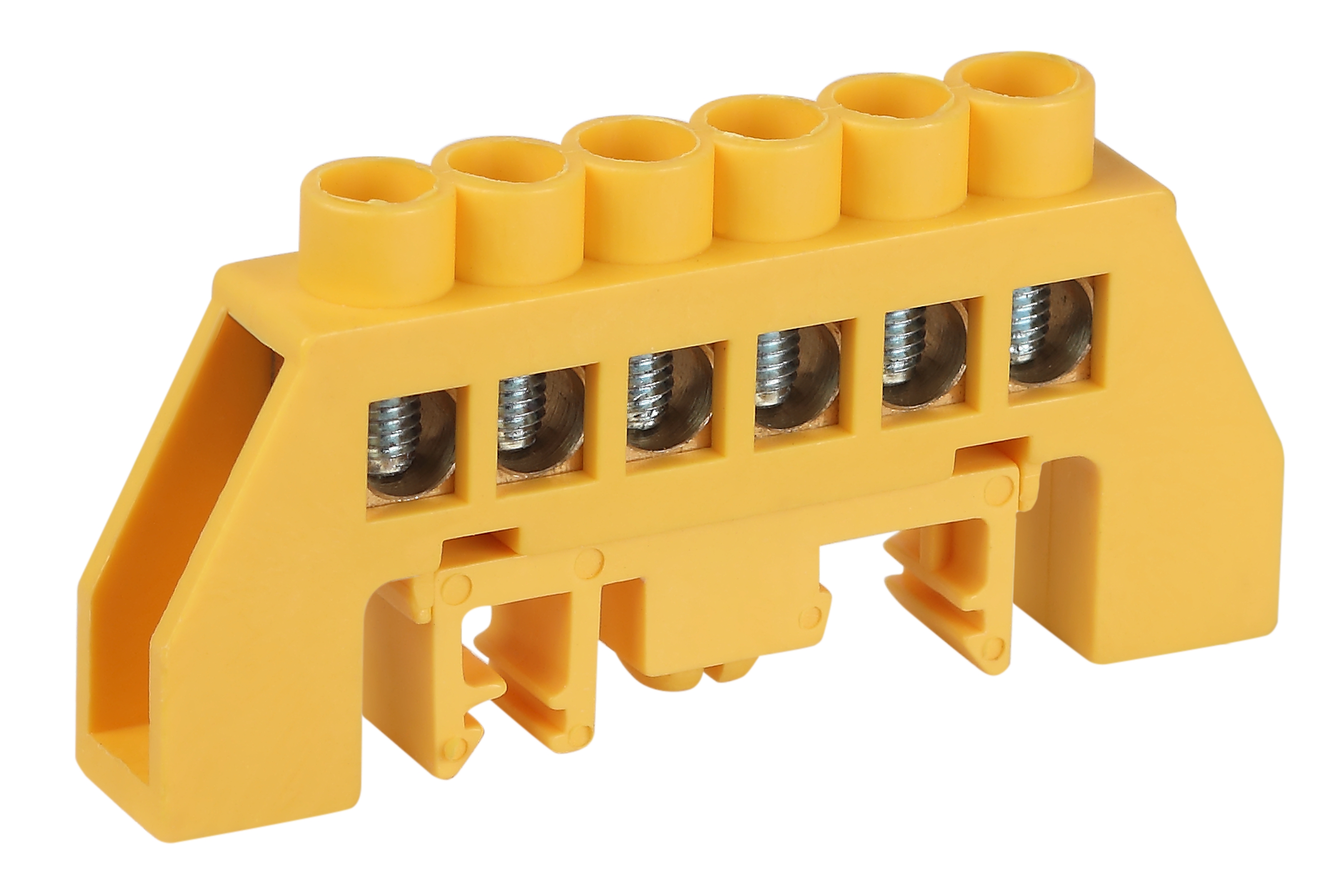 Изображение товара ЭРА Шина NO-224-115 PE земля в комбинированном изоляторе на DIN-рейку ШНИ-8х12-6-Д-желтый