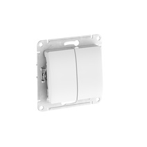 Изображение товара Systeme Electric Glossa Белый Выключатель 2-клавишный, сх.5, 10АХ, мех., быстрозажим. клем.