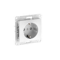 Изображение товара Systeme Electric Glossa Белый Розетка с заземлением со шторками, 16А, мех., быстрозажим. клем.