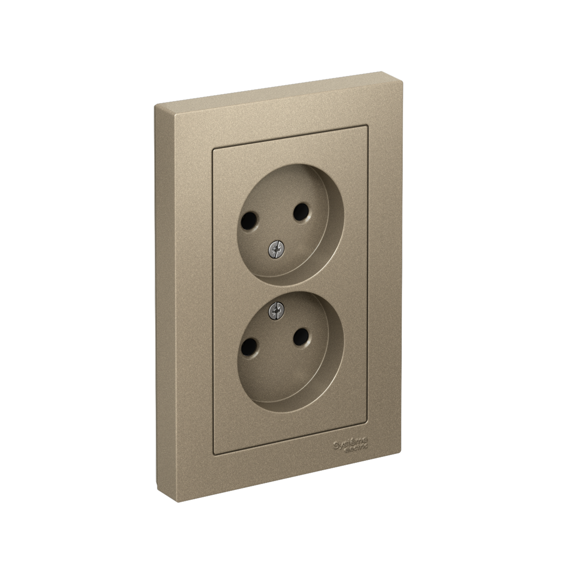Изображение товара Systeme Electric AtlasDesign Шампань Розетка б/з двойная, 16А, в сборе Изображение товара Systeme Electric AtlasDesign Шампань Розетка б/з двойная, 16А, в сборе