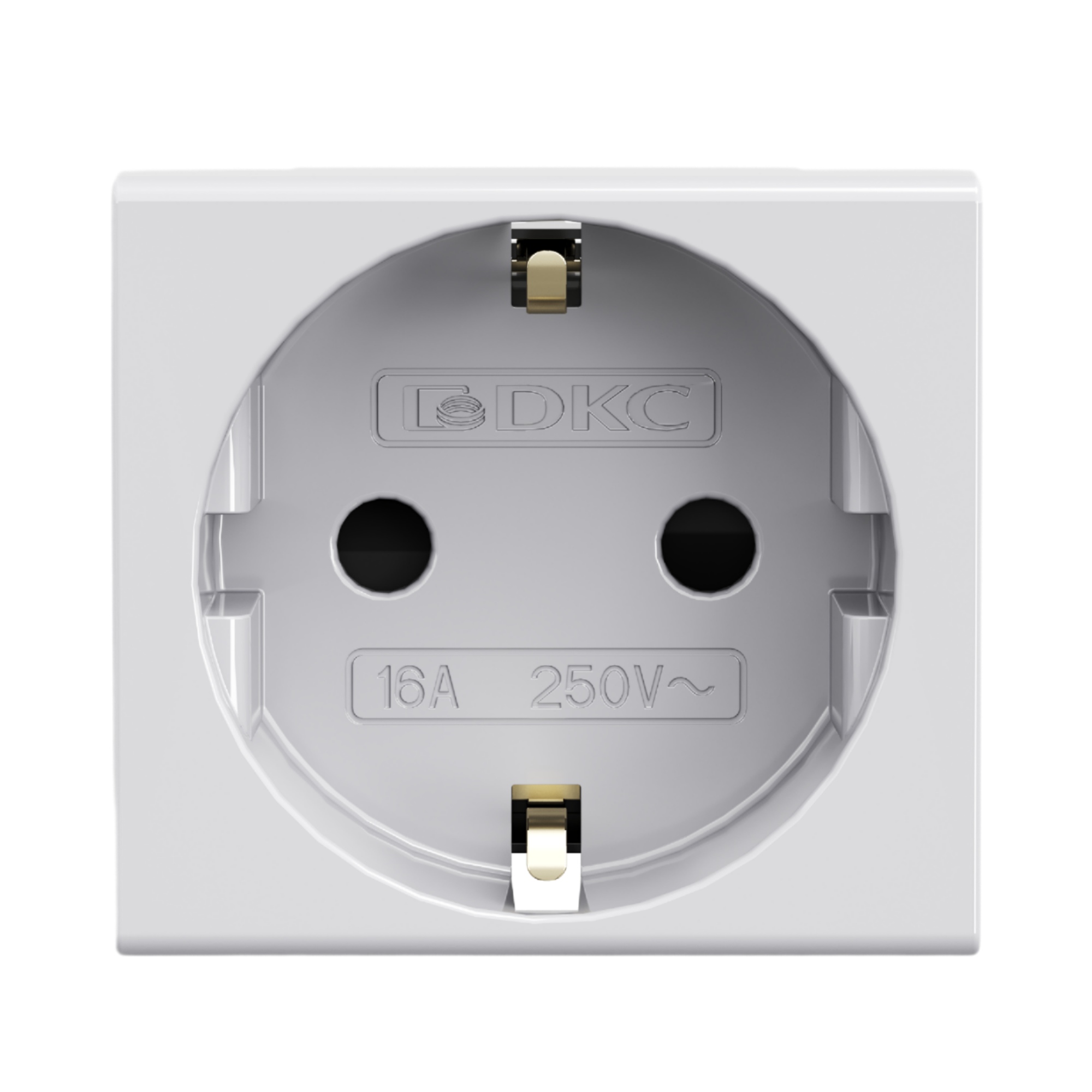 Изображение товара DKC Розетка силовая 2Р+Е, со шторками, "Viva", 2 мод., серая