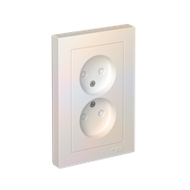 Изображение товара Systeme Electric AtlasDesign Жемчуг Розетка б/з двойная, со шторками,16А, в сборе
