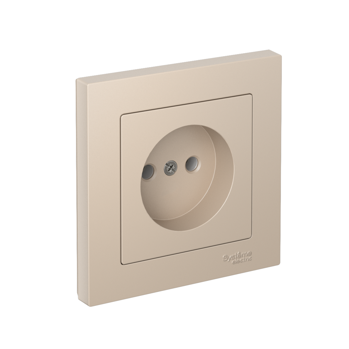 Изображение товара Systeme Electric AtlasDesign Песочный Розетка без заземления, 16А, в сборе, быстрозажим. клем.
