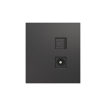 Изображение товара KRANZ STRONG Розетка компьютерная RJ45 кат6 + TV с/у графит, с 1-пост. рамкой