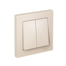 Изображение товара AtlasDesign 2-клавишный выключатель в сборе — бежевый, 250 В, 10 А