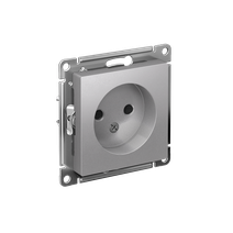 Изображение товара Systeme Electric AtlasDesign Алюминий Розетка б/з со шторками, 16А, механизм