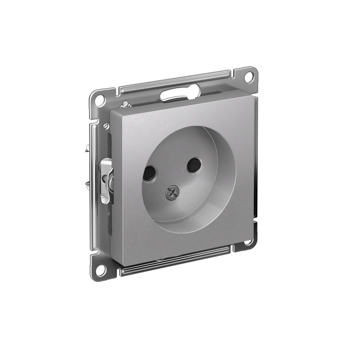 Изображение товара AtlasDesign алюминий - механизм без заземления со шторками, 16 А