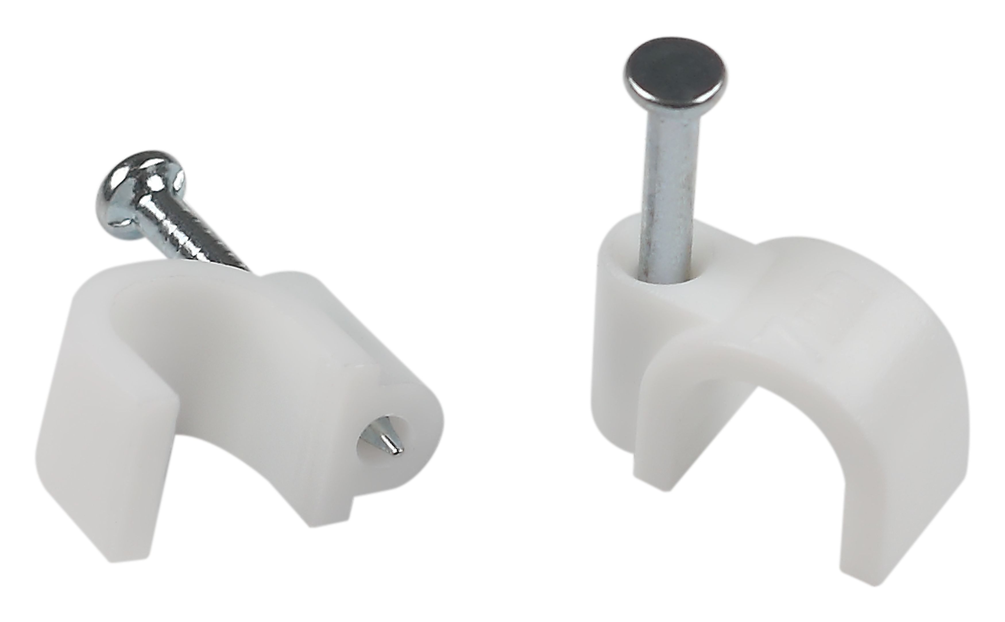 Изображение товара ЭРА Скоба пластиковая NO-224-567 крепежная круглая 5 мм белая (50 шт/уп)