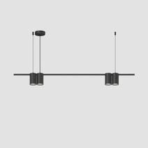 Изображение товара Denkirs DK4061-BK Подвесной светильник ORBIT, IP20, 4xGU10 LED до 15 Вт, черный матовый, алюминий