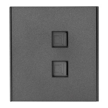 Изображение товара KRANZ STRONG Розетка компьютерная двойная RJ45+RJ45 кат6 с/у графит , с 1-пост. рамкой