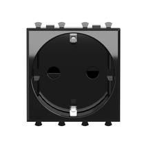Изображение товара DKC Avanti Розетка модульная, 2P+E, с з/ш, "Черный квадрат", 2 модуля