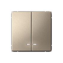 Изображение товара Systeme Electric ArtGallery Шампань Выключатель 2-клавишный с подсветкой, сх.5а, 10АХ, механизм, быстрозажим. клем.