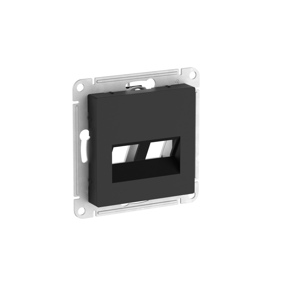 Изображение товара Systeme Electric AtlasDesign Карбон Накладка двойная для информационных функций типа Keystone