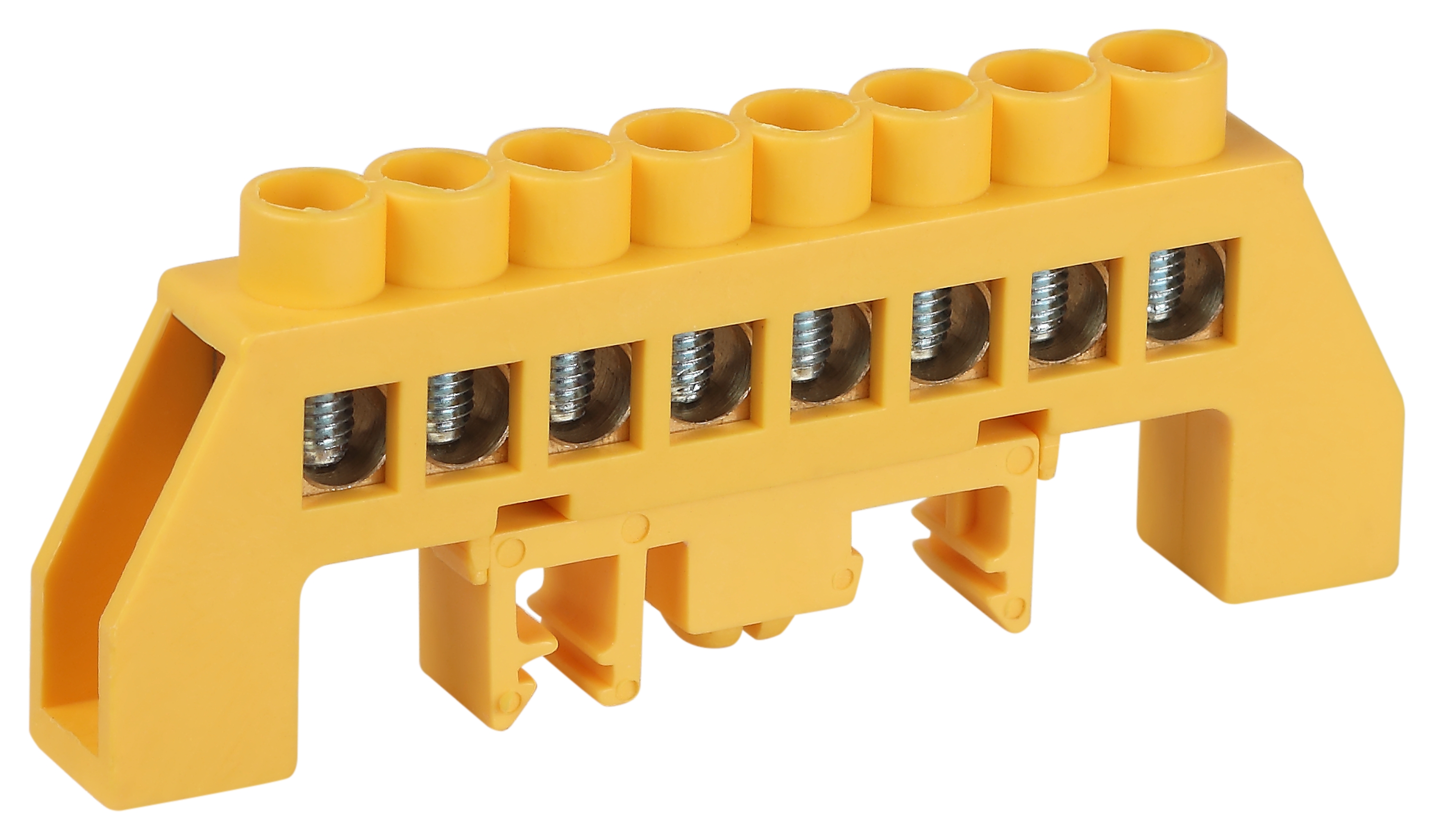 Изображение товара ЭРА Шина NO-224-116 PE земля в комбинированном изоляторе на DIN-рейку ШНИ-8х12-8-Д-желтый