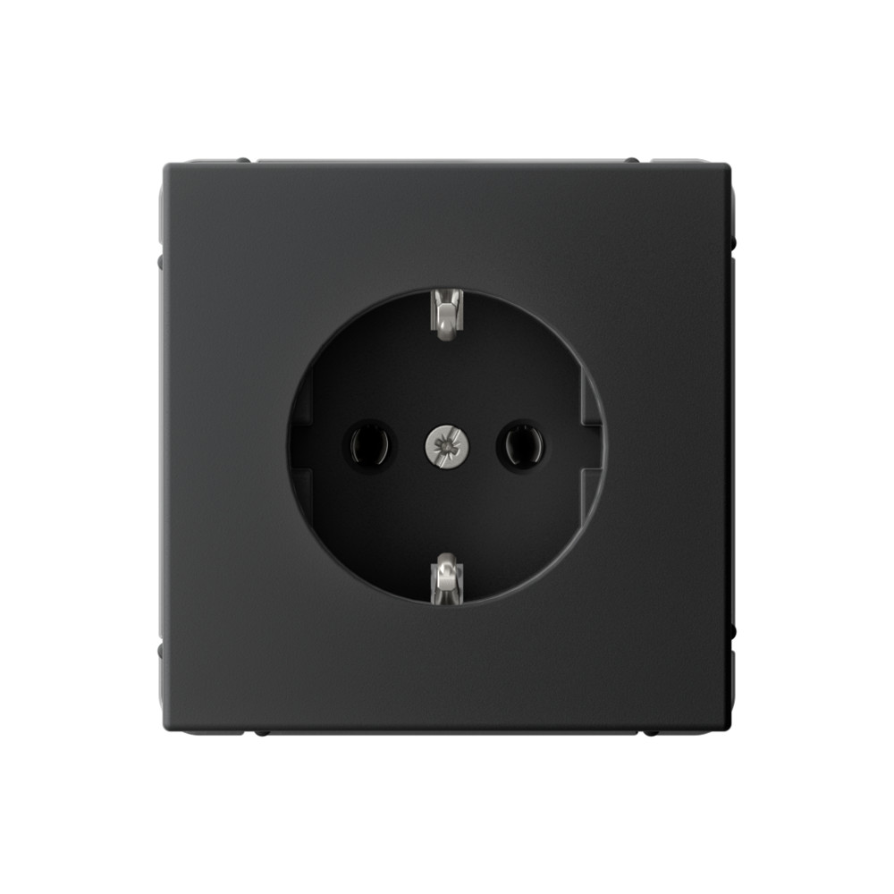 Изображение товара Systeme Electric ArtGallery Карбон Розетка с заземлением, 16А, механизм, быстрозажим. клем.