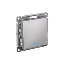 Изображение товара Systeme Electric AtlasDesign Алюминий Выключатель 1-клавишный с подсвет.,сх.1а, 10АХ, мех., быстрозажим. клем.